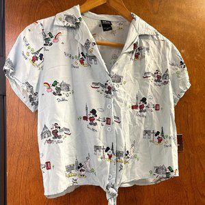 Disney Her Universe World Traveller Mickey Palest Blue Blouse